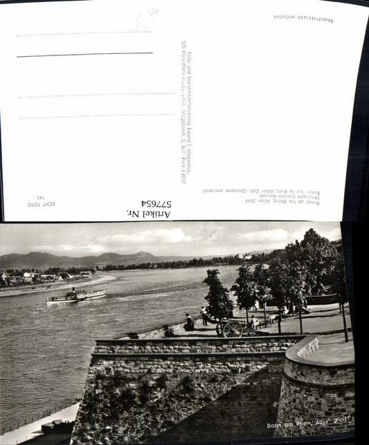 577654,Foto Ak Bonn a. Rhein Alter Zoll Schiff Dampfer