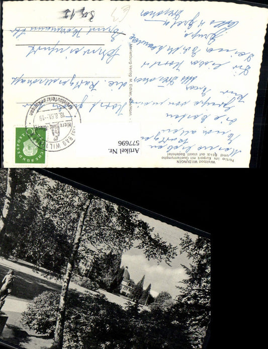 577696,Bad Wildungen Partie i. Kurpark m. Quellennymphe u. Blick auf Badehotel