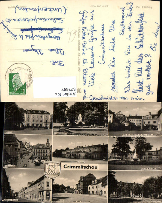 577697,Mehrbild Ak Crimmitschau Postamt Friedenshain