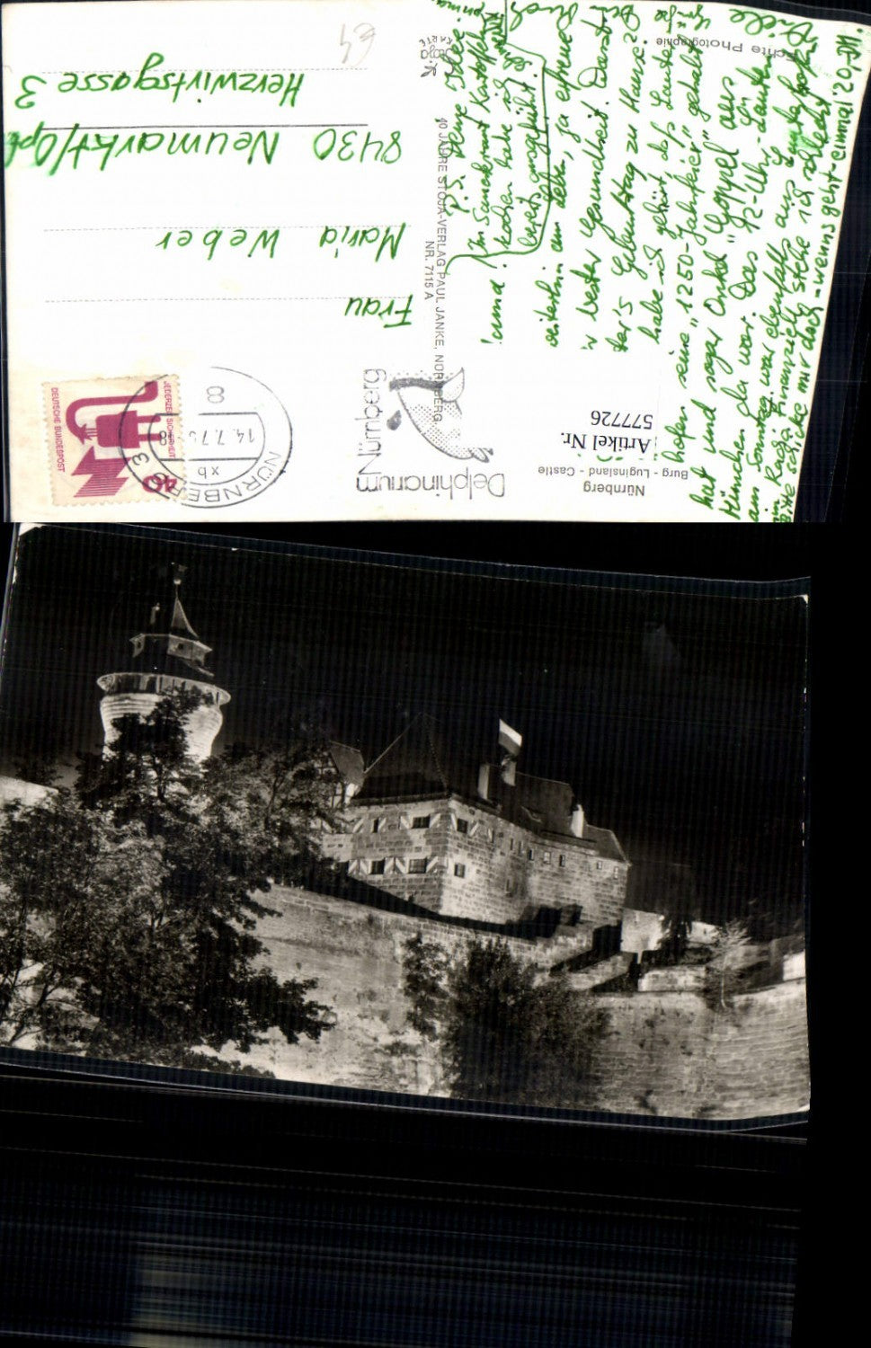 577726,Foto Ak Nürnberg Burg Luginsland Castle Beleuchtet b. Nacht