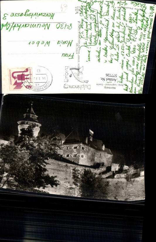 577726,Foto Ak Nürnberg Burg Luginsland Castle Beleuchtet b. Nacht