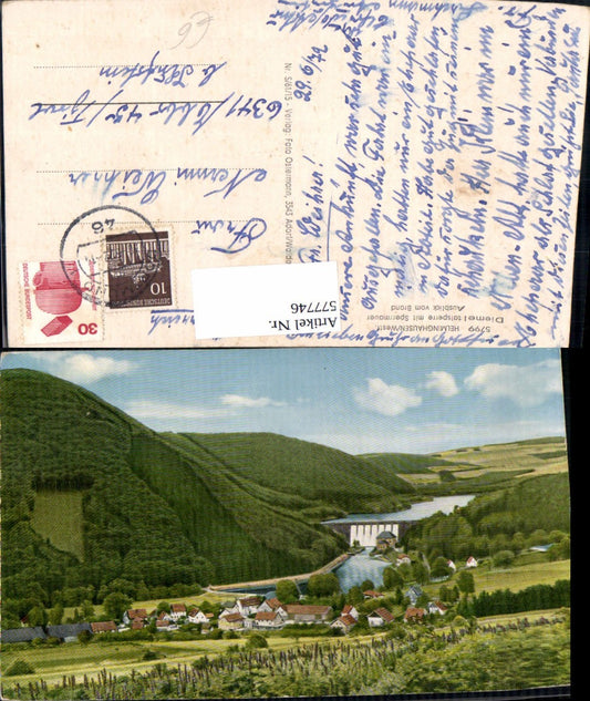 577746,Helminghausen Marsberg Diemeltalsperre m. Sperrmauer Ausblick vom Brand Talsperre