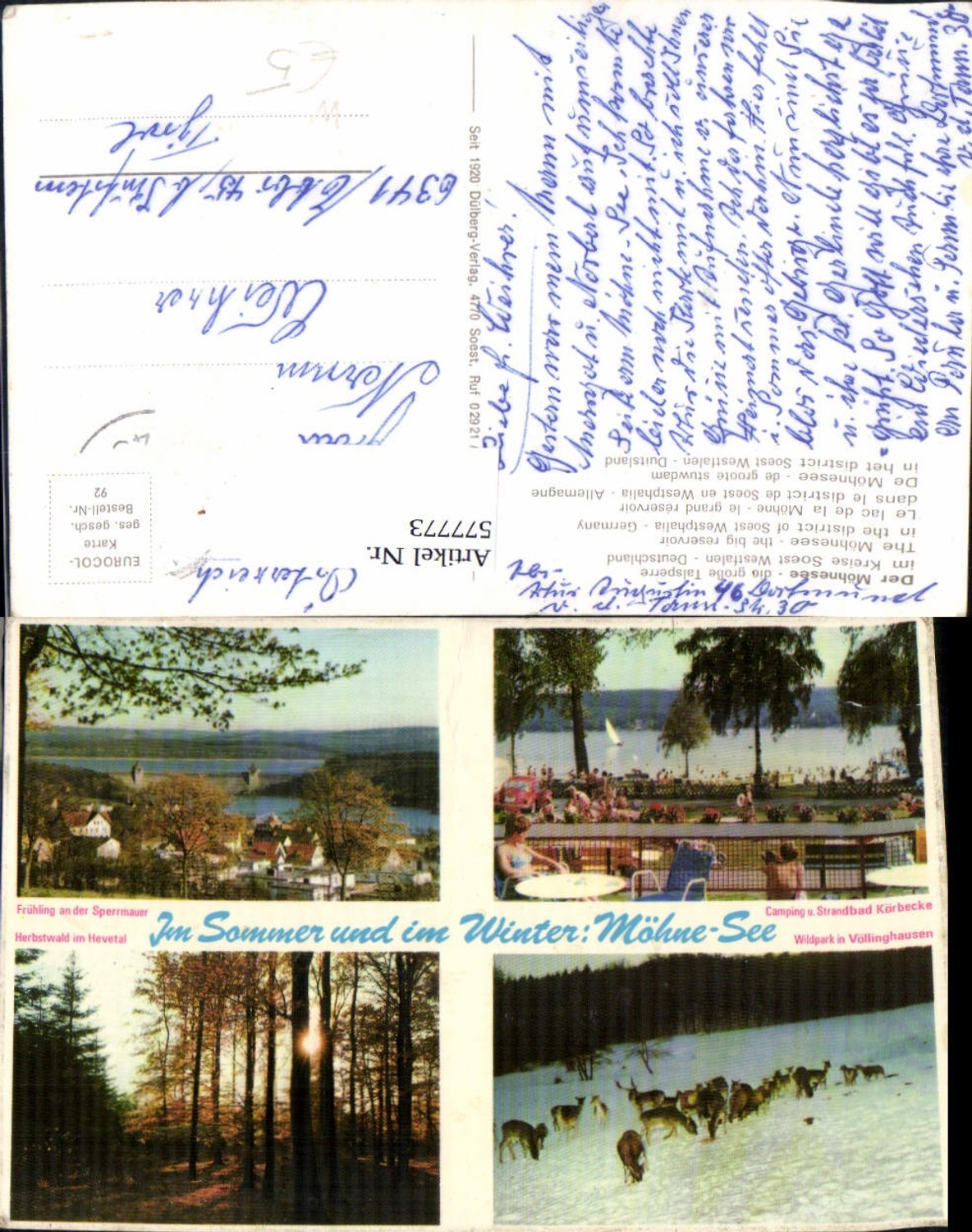 577773,Mehrbild Ak Möhnesee Talsperre Wildpark Völlinghausen