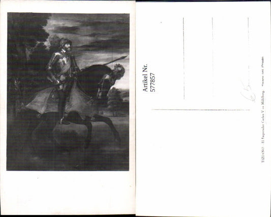 577857,Mittelalter Tiziano El Emperador Carlos V en Mühlberg Ritter Rüstung auf Pferd