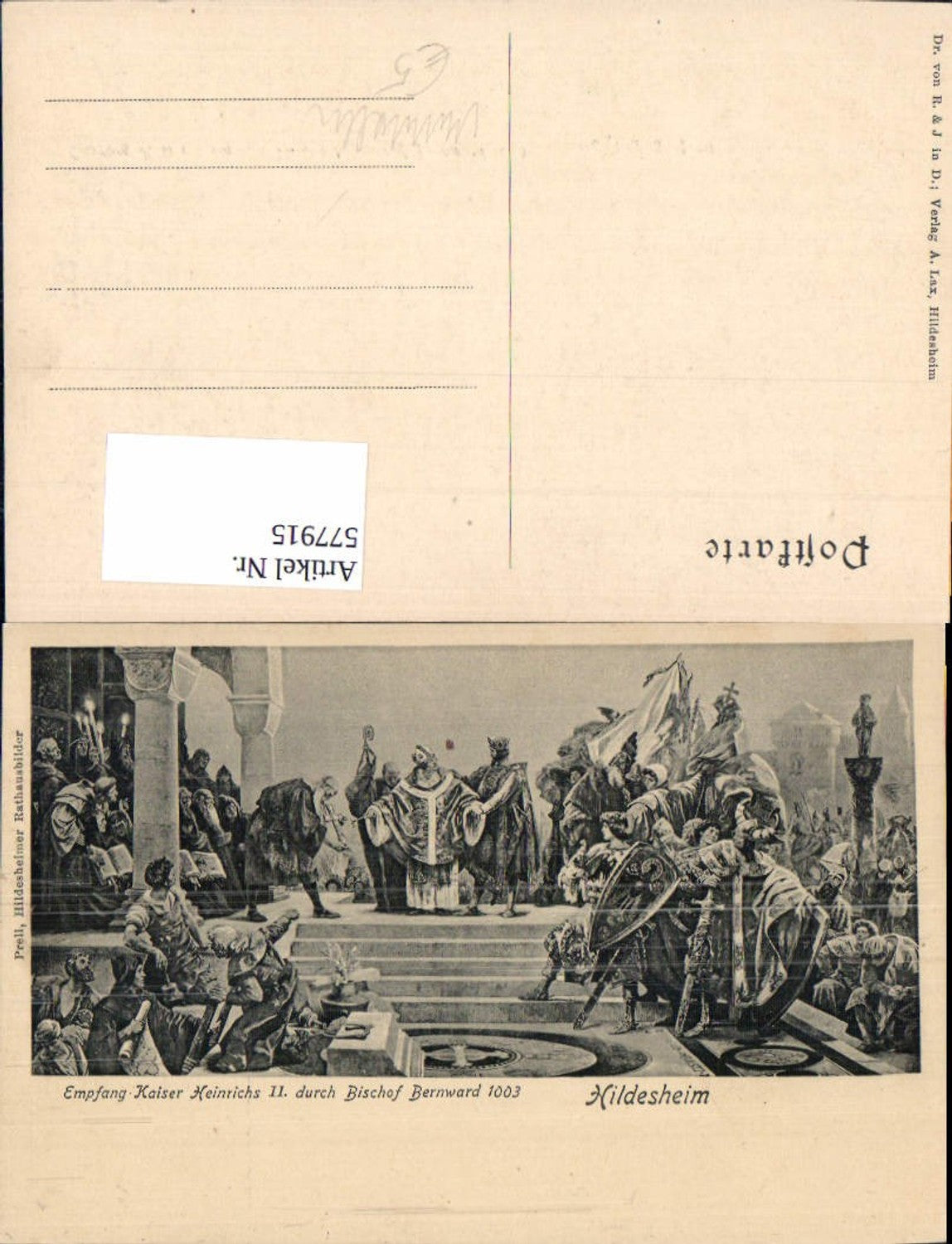 577915,Mittelalter Hildesheim Empfang Kaiser Heinrichs II durch Bischof Bernward 1003