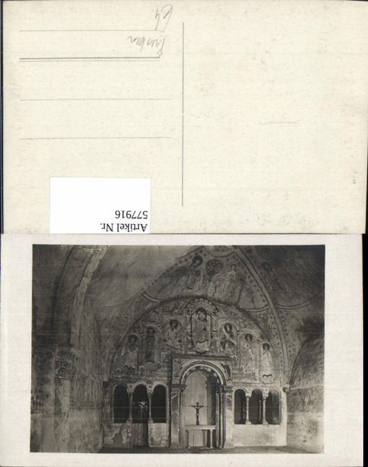 577916,Foto Ak Fresken Kirche Altar Mittelalter