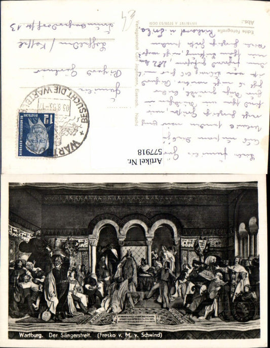 577918,Foto Ak Wartburg Der Sängerstreit Fresko M. v. Schwind Mittelalter