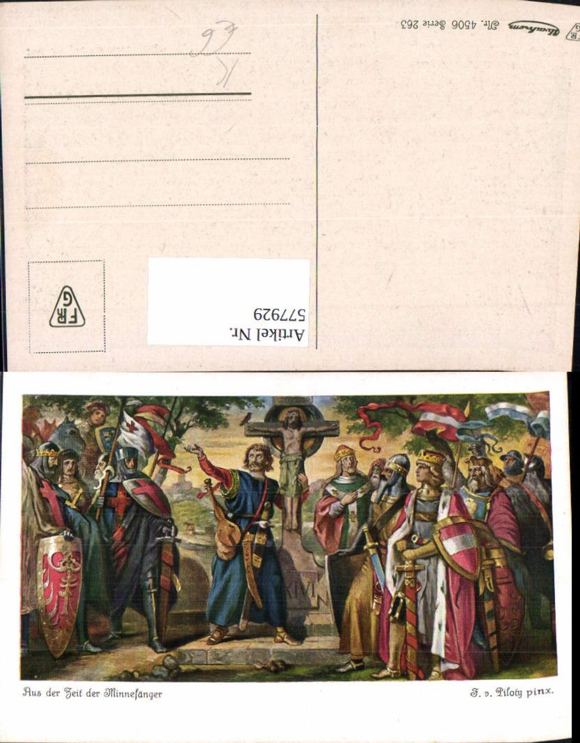 577929, Artist Ak F. v. Piloty From the time of the Minnesingers Middle Ages