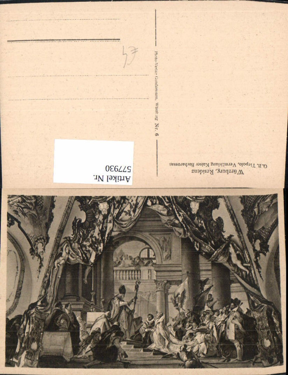 577930,Mittelalter G. B. Tiepolo Vermählung Kaiser Barbarossas Würzburg Residenz