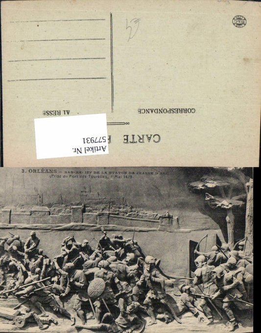 577931,Mittelalter Orleans Bas Relief de la Statue de Jeanne d Arc France