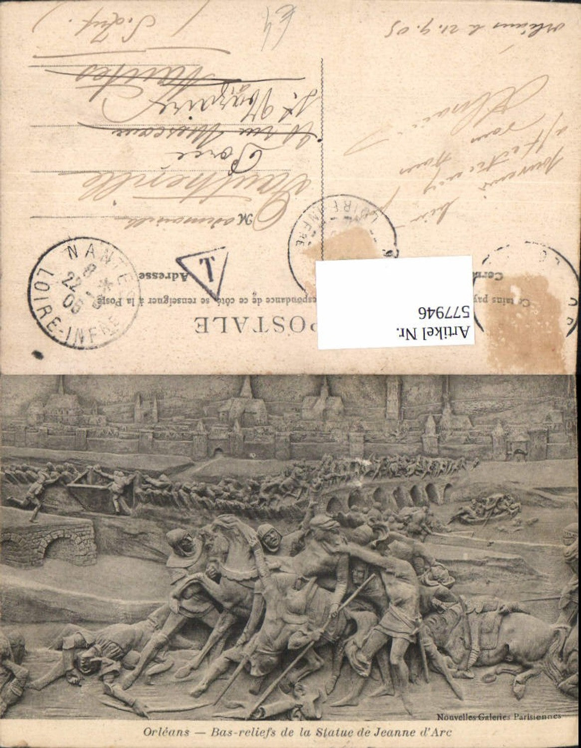 577946,Mittelalter Orleans Bas-relief de la Statue de Jeanne d Arc Ritter Kampf France