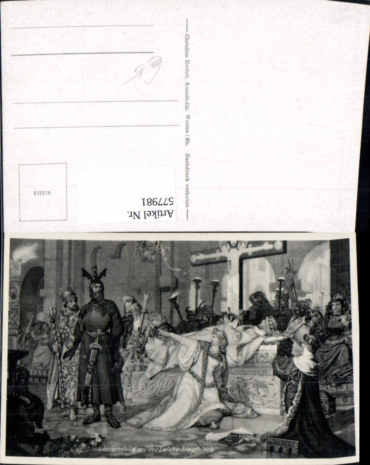 577981,Frühe Neuzeit Chriemhild Kriemhild a. d. Leiche Siegfrieds Sage