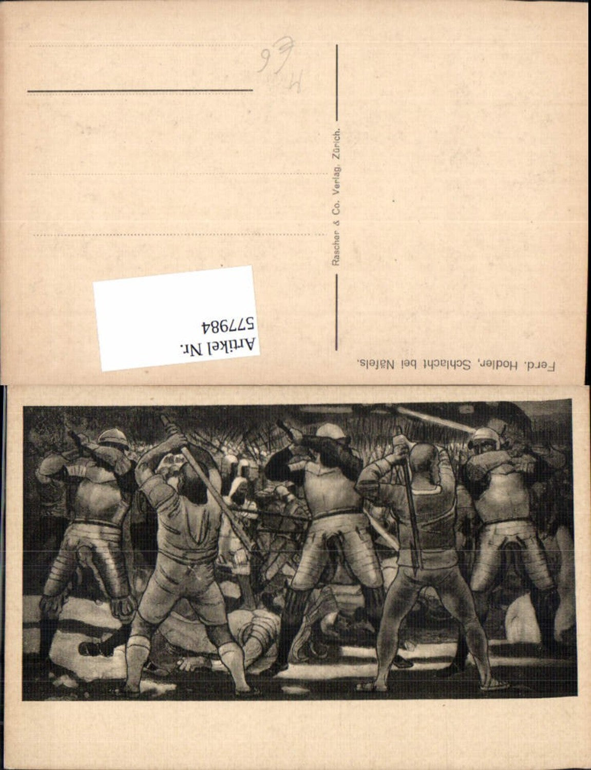 577984,Frühe Neuzeit Ferd. Hodler Schlacht b. Näfels Ritter Rüstung