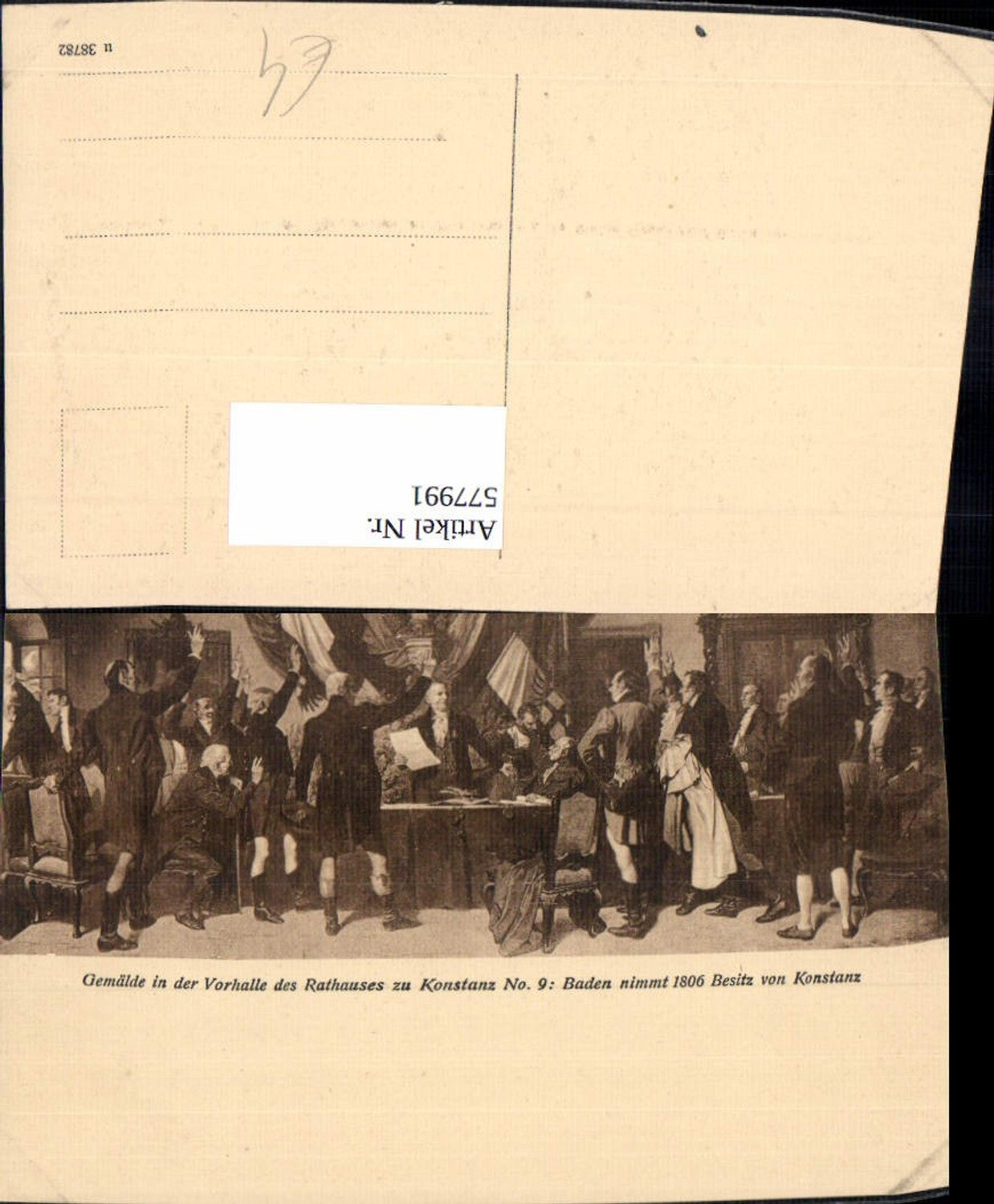 577991,Frühe Neuzeit Gemälde Konstanz Rathaus Baden nimmt 1806 Besitz v. Konstanz