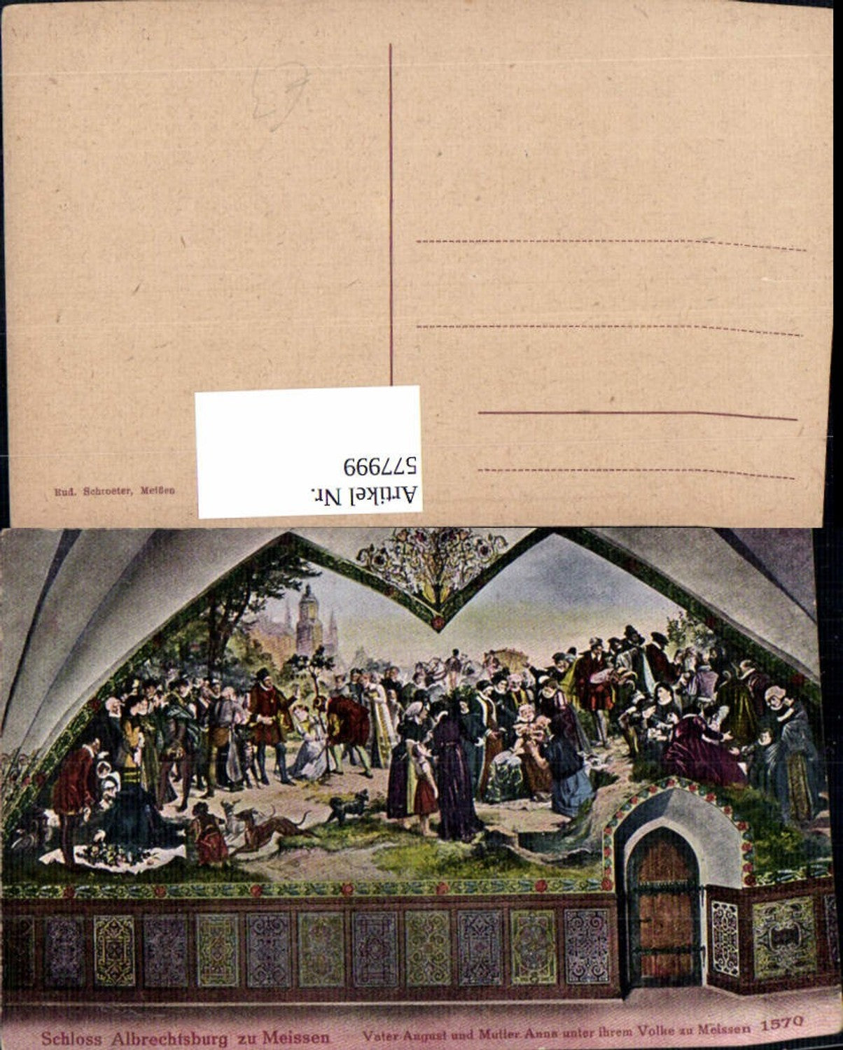 577999,Frühe Neuzeit Schloss Albrechtsburg Meissen Vater August u. Mutter Anna unter Volk 1570