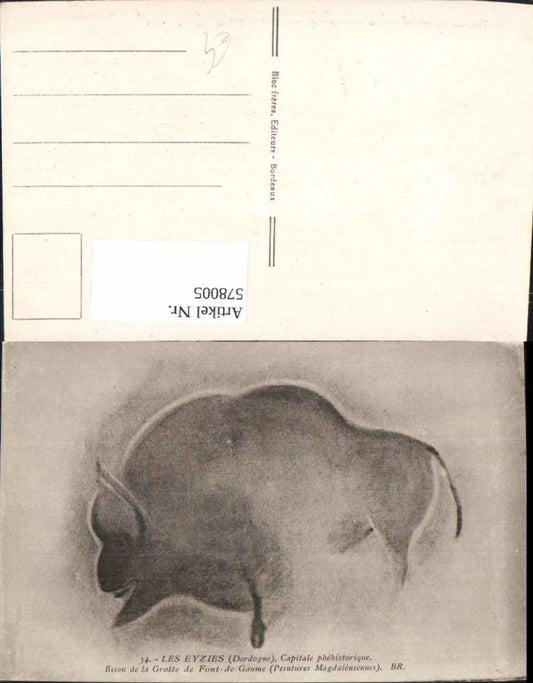 578005,Les Eyzies Dordogne Caitale prehistorique Bison de la Grotte de Font-de-Gaume Archäologie Ausgrabung