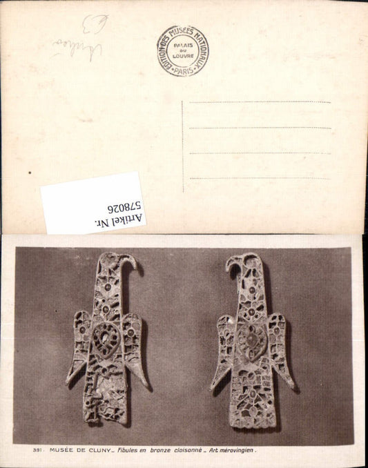 578026,Fibules en bronze clisonne art merovingien Archäologie Ausgrabung