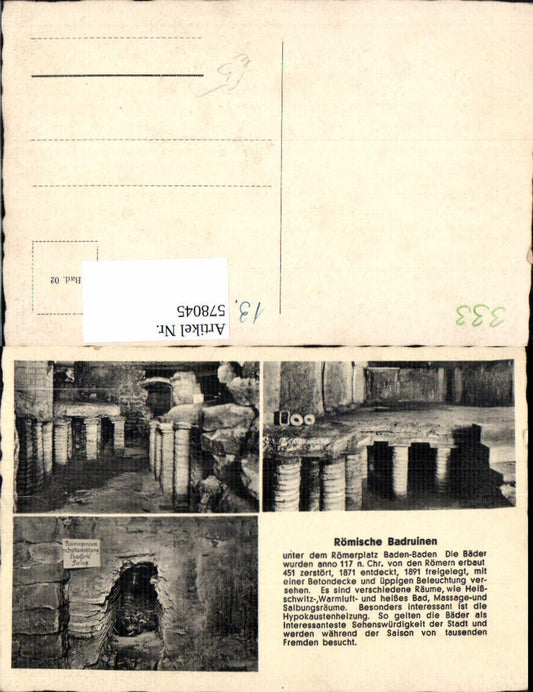 578045,Mehrbild Ak Baden-Baden Römische Badruine Archäologie Ausgrabung