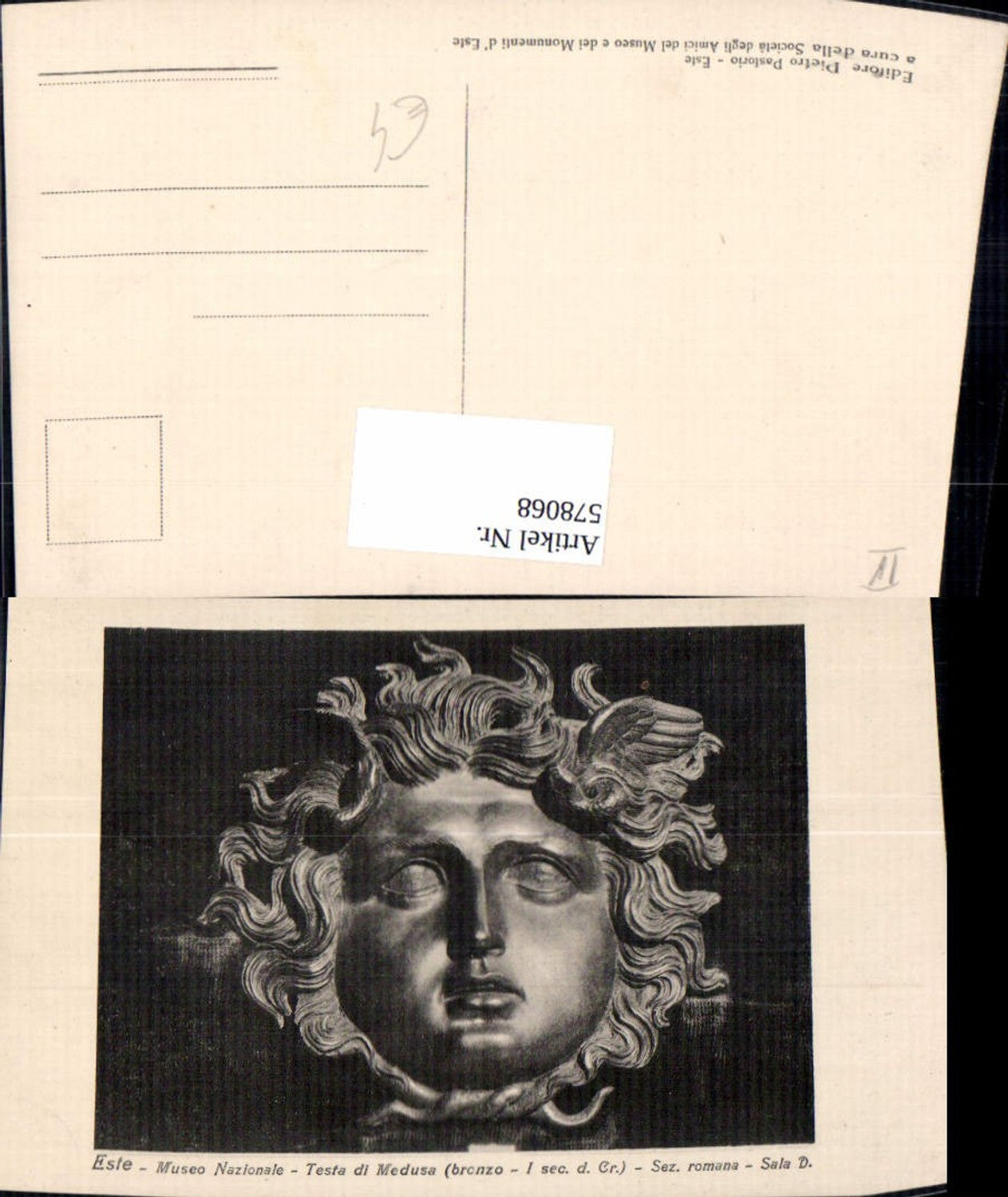 578068,Este Testa di Medusa Bronzo Archäologie Ausgrabung