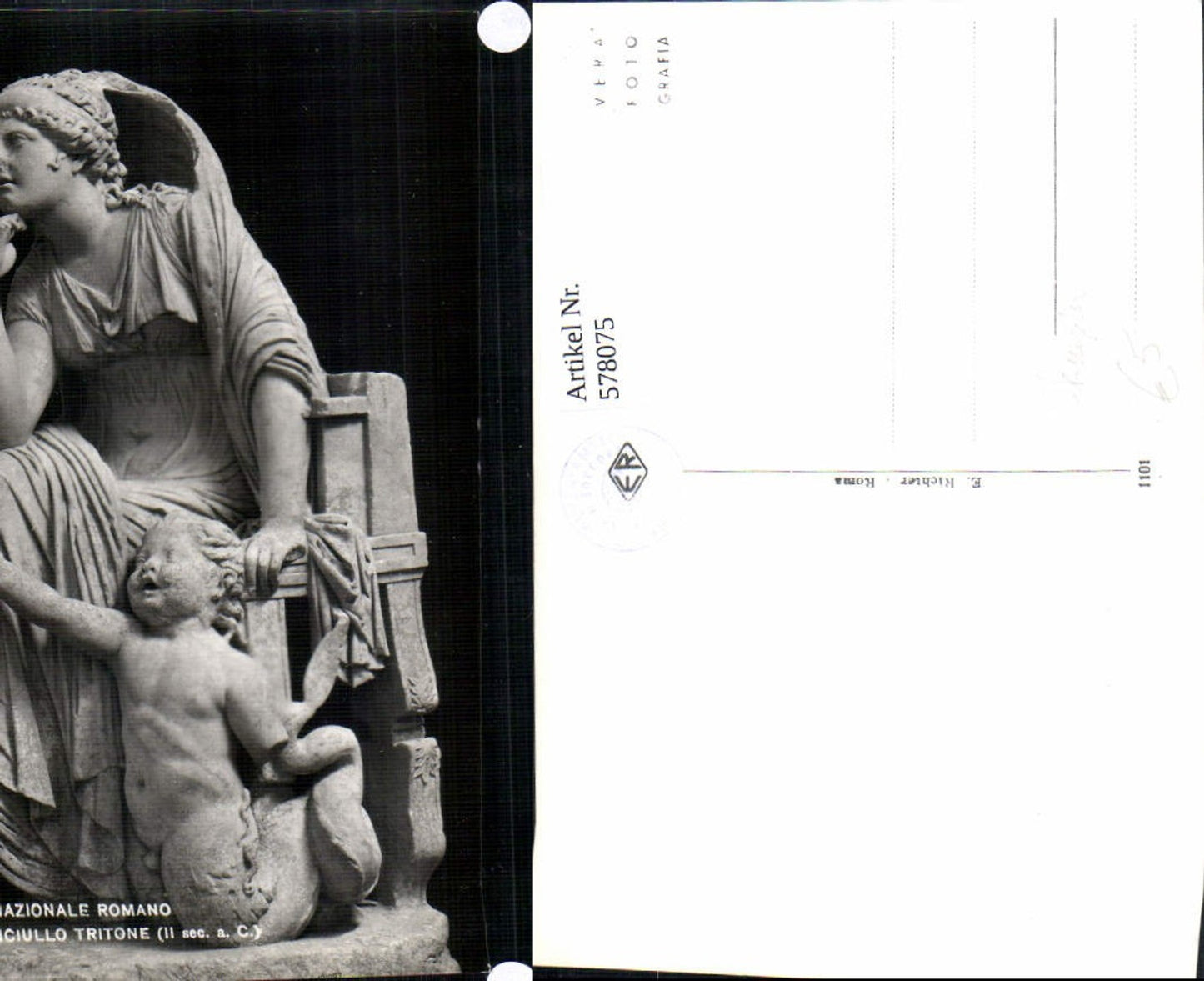 578075,Roma Rom Anfitrite e Fanciullo Tritone Skulptur Statue Archäologie Ausgrabung