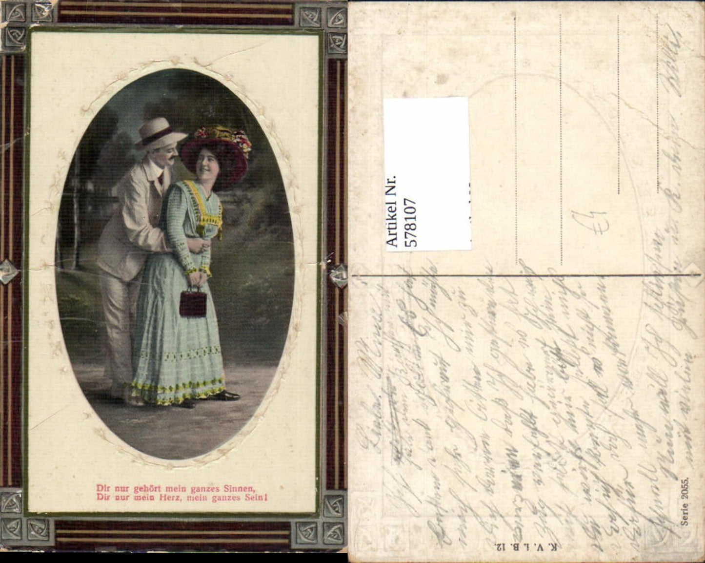 578107,Präge Ak Liebe Paar Umarmung Spruch Passepartout