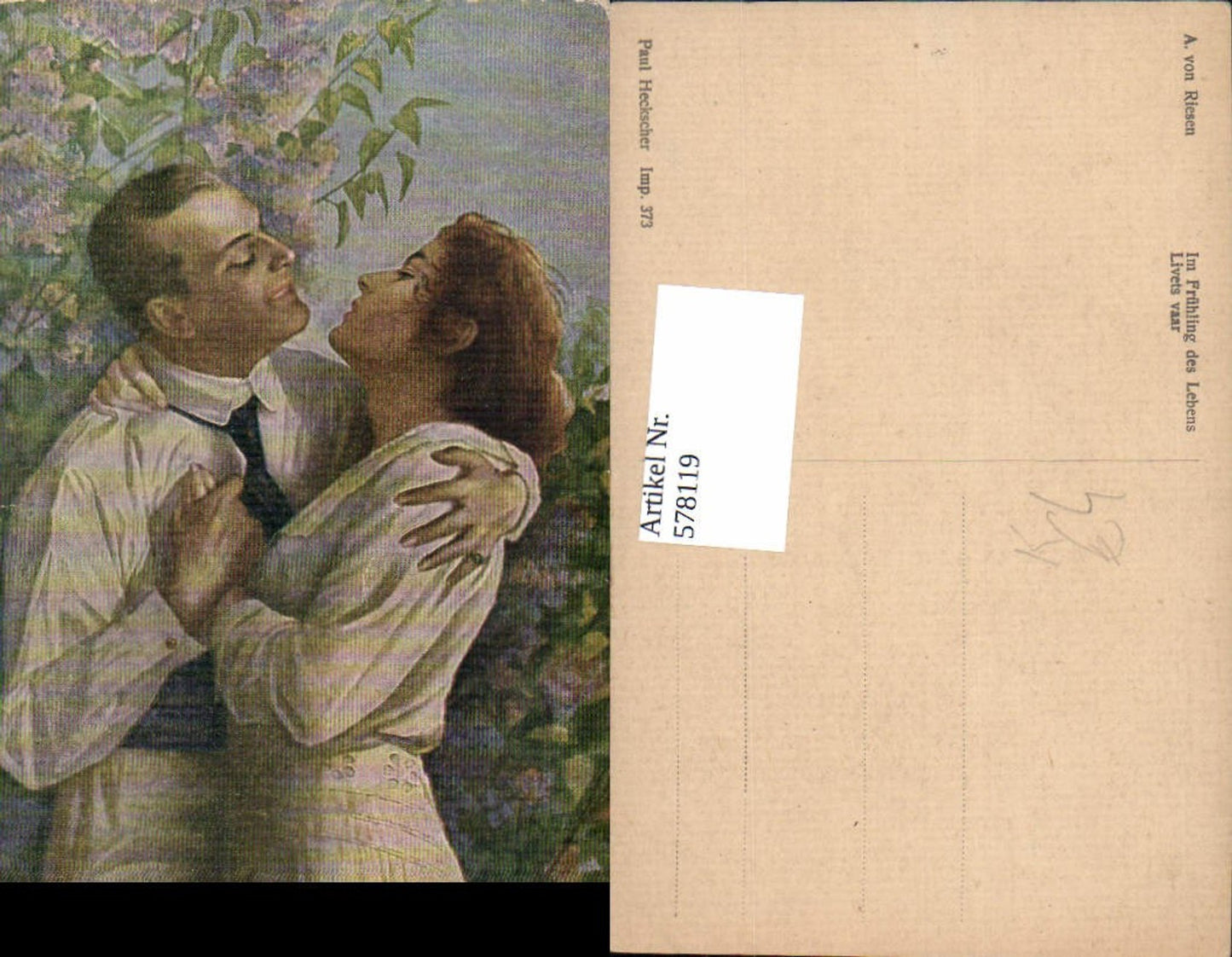578119,Künstler Ak A. Von Riesen Im Frühling des Lebens Liebe Paar