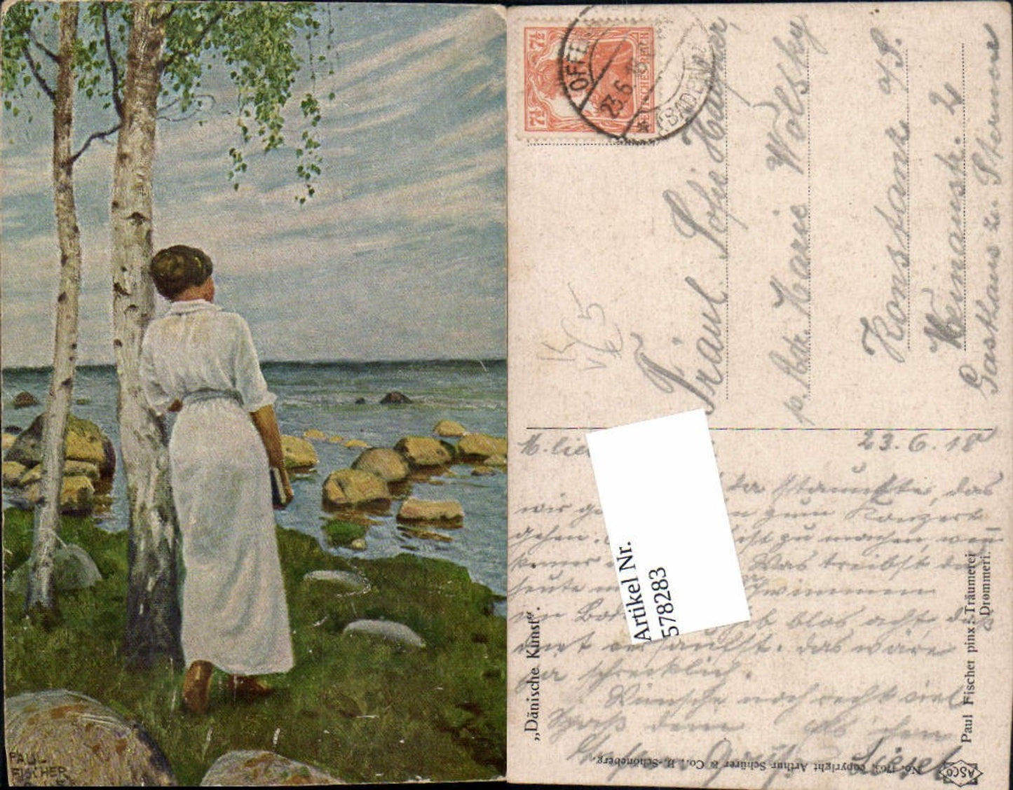 578283,Künstler AK Paul Fischer Träumerei pub Asco 4763