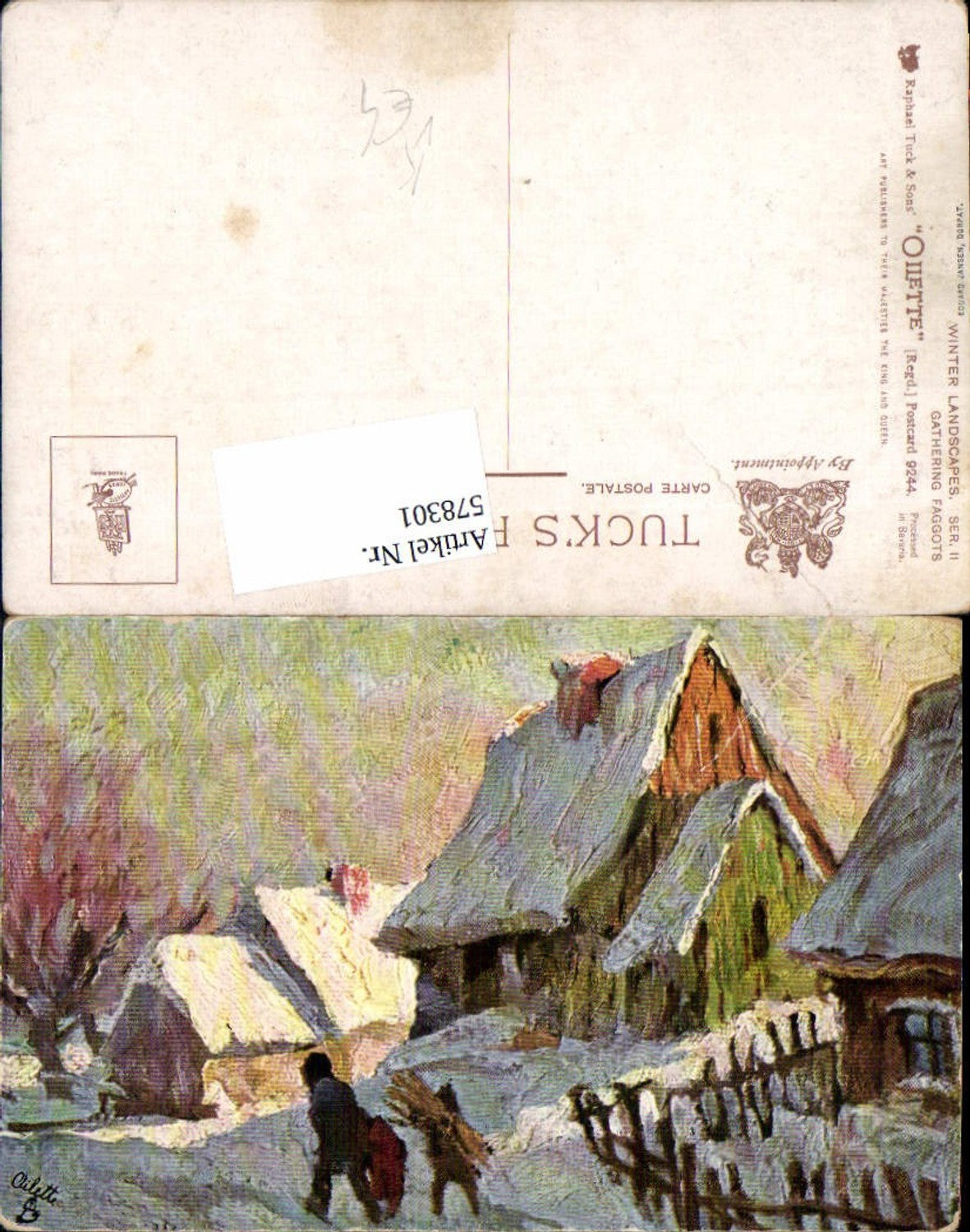578301,Künstler AK Winter Dorf Landschaften pub R. Tuck 9244