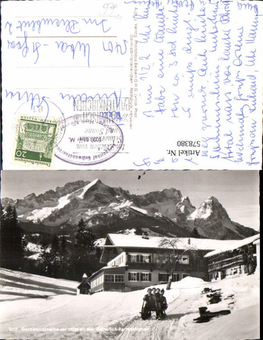 578380,Gschwandtnerbauer b. Garmisch-Partenkirchen Wintersport Schlitten Rodeln