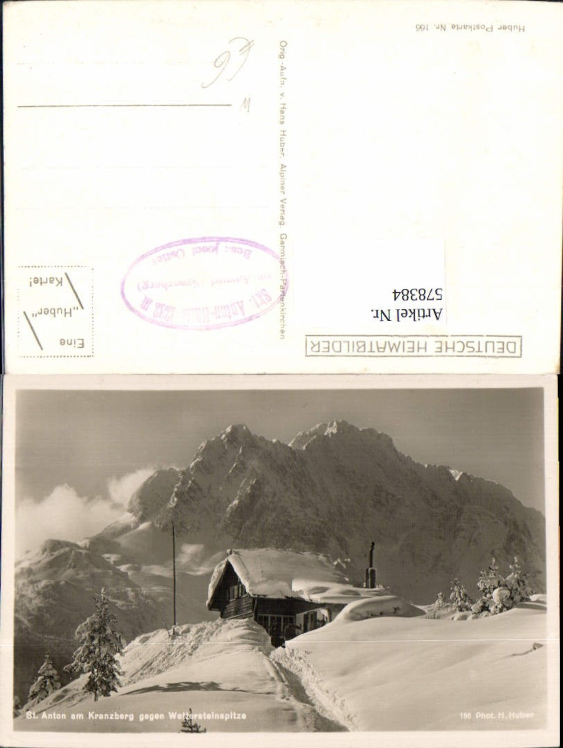 578384, Mittenwald St. Anton am Kranzberg opposite Wetterstein Mountains, hut, winter view