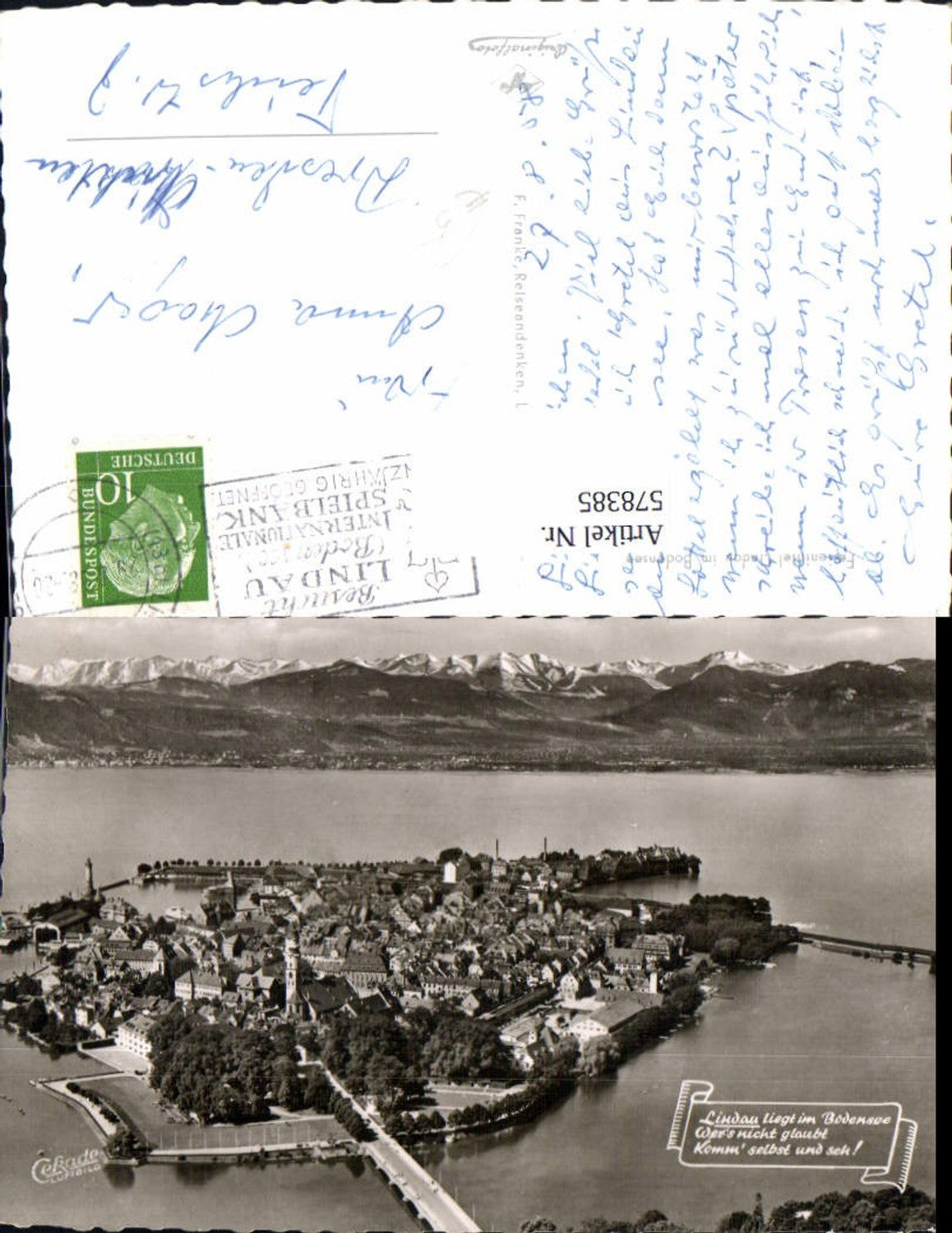 578385, Photo Ak aerial view Lindau on Lake Constance general view