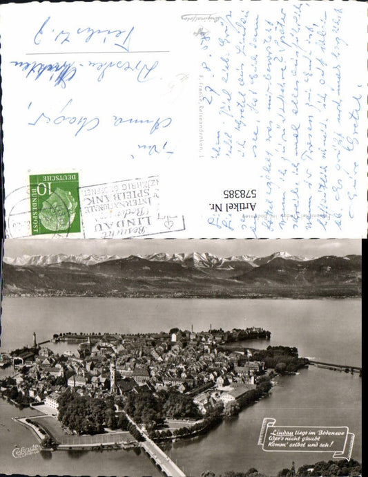 578385, Photo Ak aerial view Lindau on Lake Constance general view