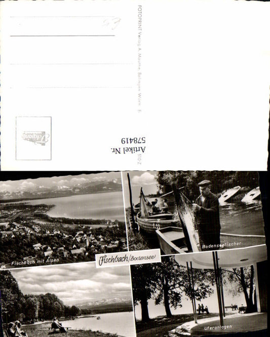578419, Multi-image Ak Friedrichshafen Fischbach Lake Constance Shoreline Lake Constance fishermen Fishermen