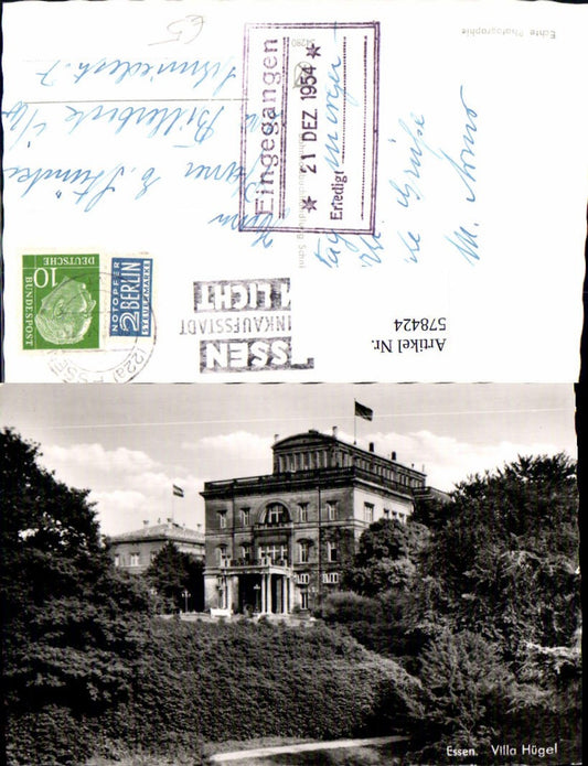 578424,Foto Ak Essen Villa Hügel