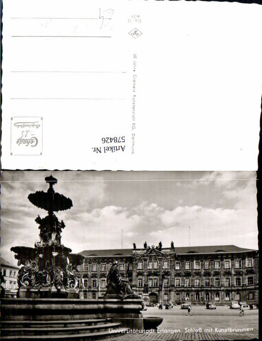 578426, Photo Ak Erlangen Castle and Art Fountain, VW Beetle Fountain