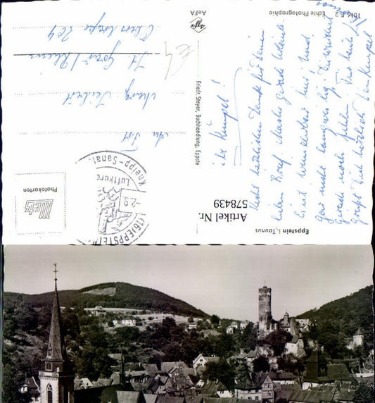 578439,Foto Ak Eppstein i. Taunus Ansicht m. Burg u. Kirche