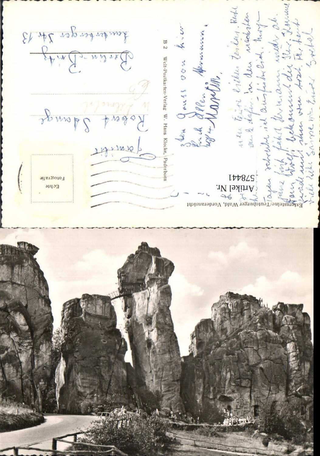 578441,Foto Ak Externsteine Teutoburger Wald Vorderansicht Horn-Bad Meinberg