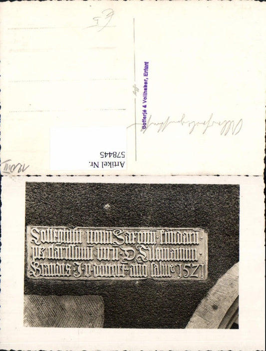 578445,Foto Ak Erfurt Inschrift Archäologie