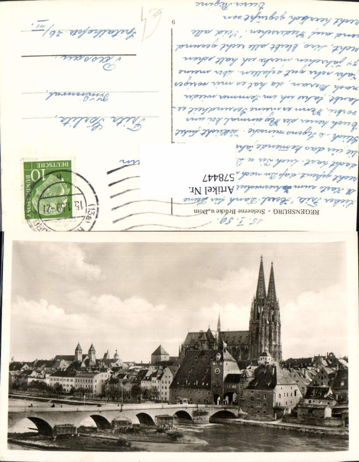 578447,Regensburg Steinerne Brücke u. Dom