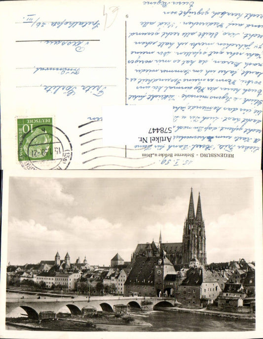 578447,Regensburg Steinerne Brücke u. Dom