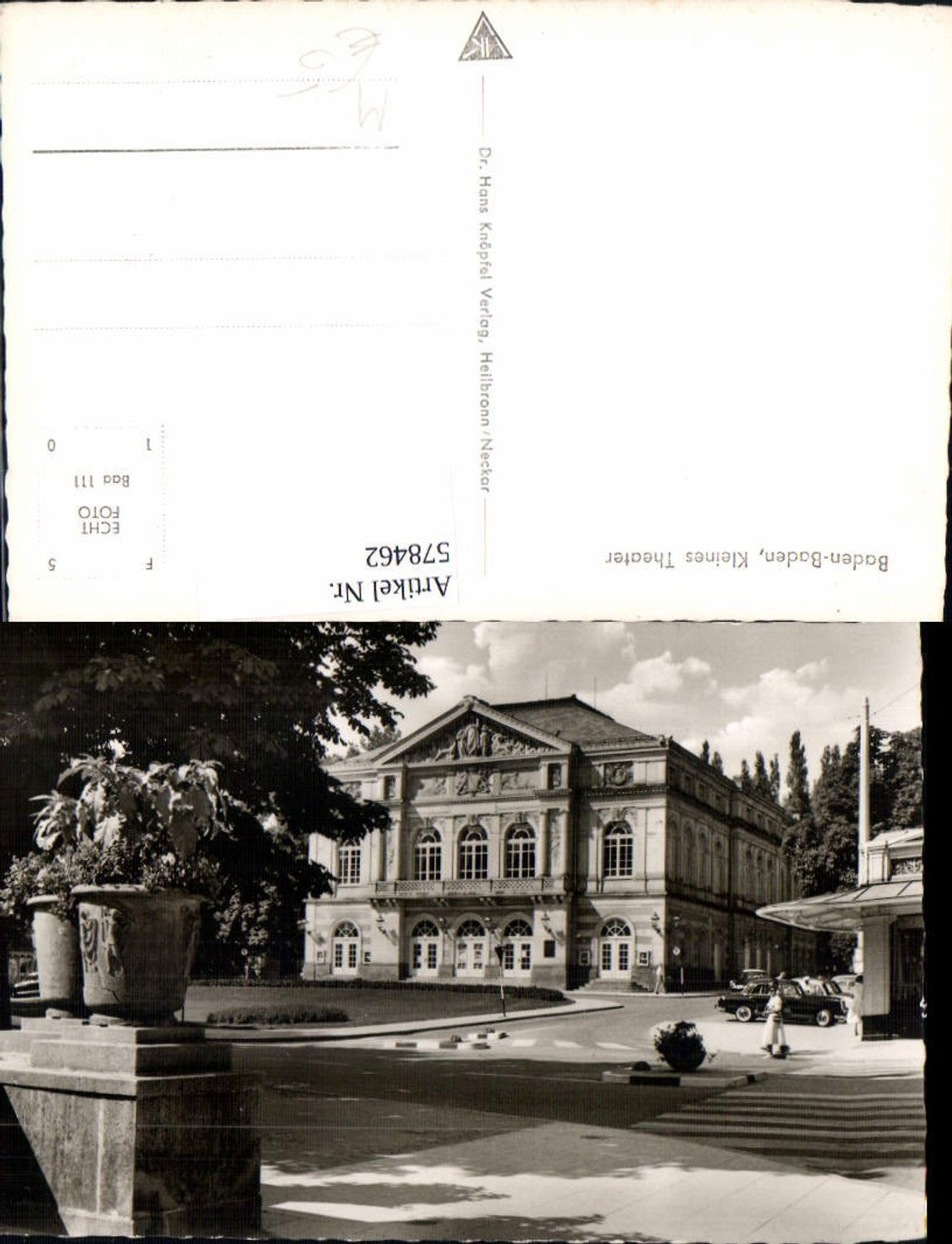 578462,Foto Ak Baden-Baden Kleines Theater