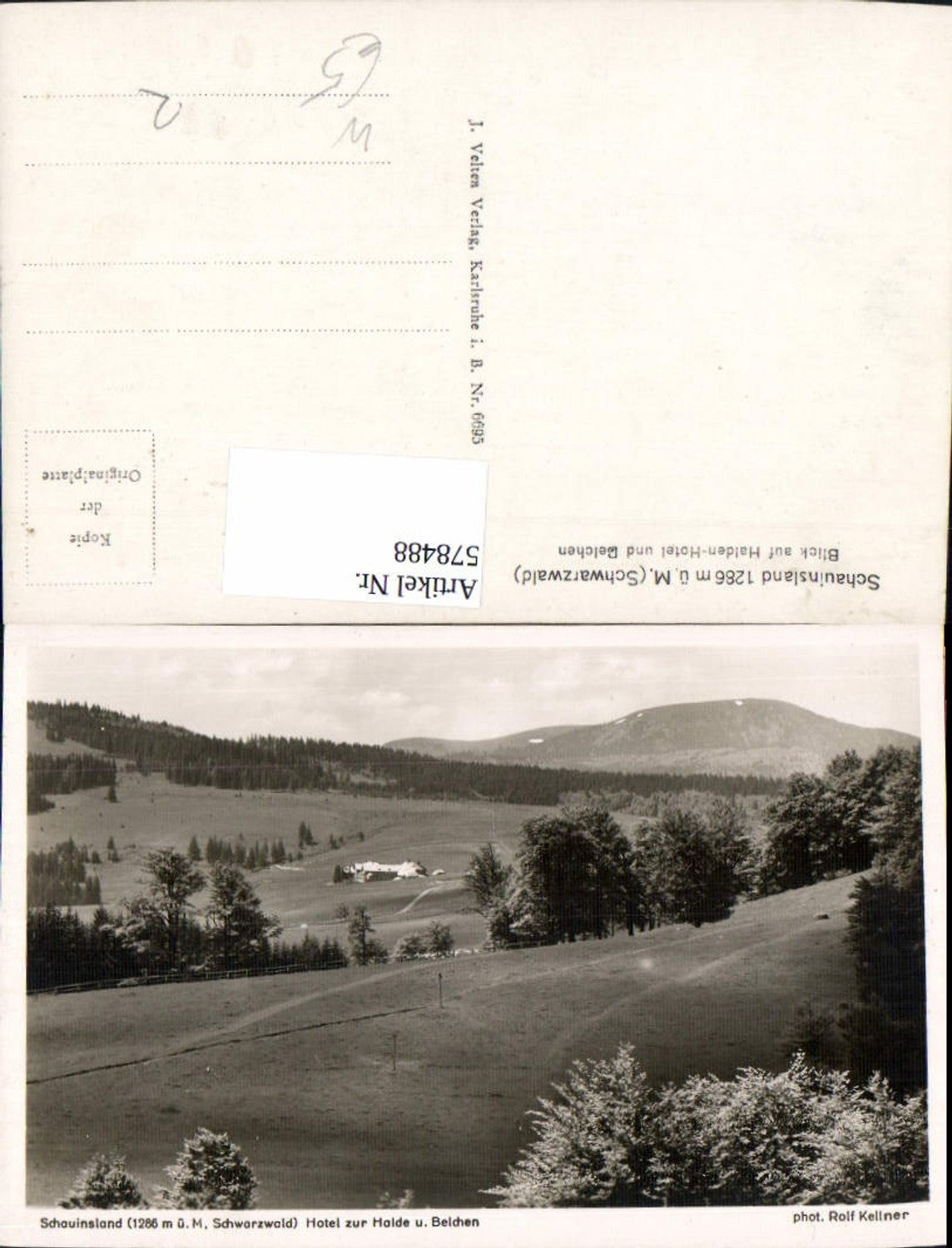 578488,Oberried Schauinsland Schwarzwald Blick auf Halden-Hotel u. Belchen