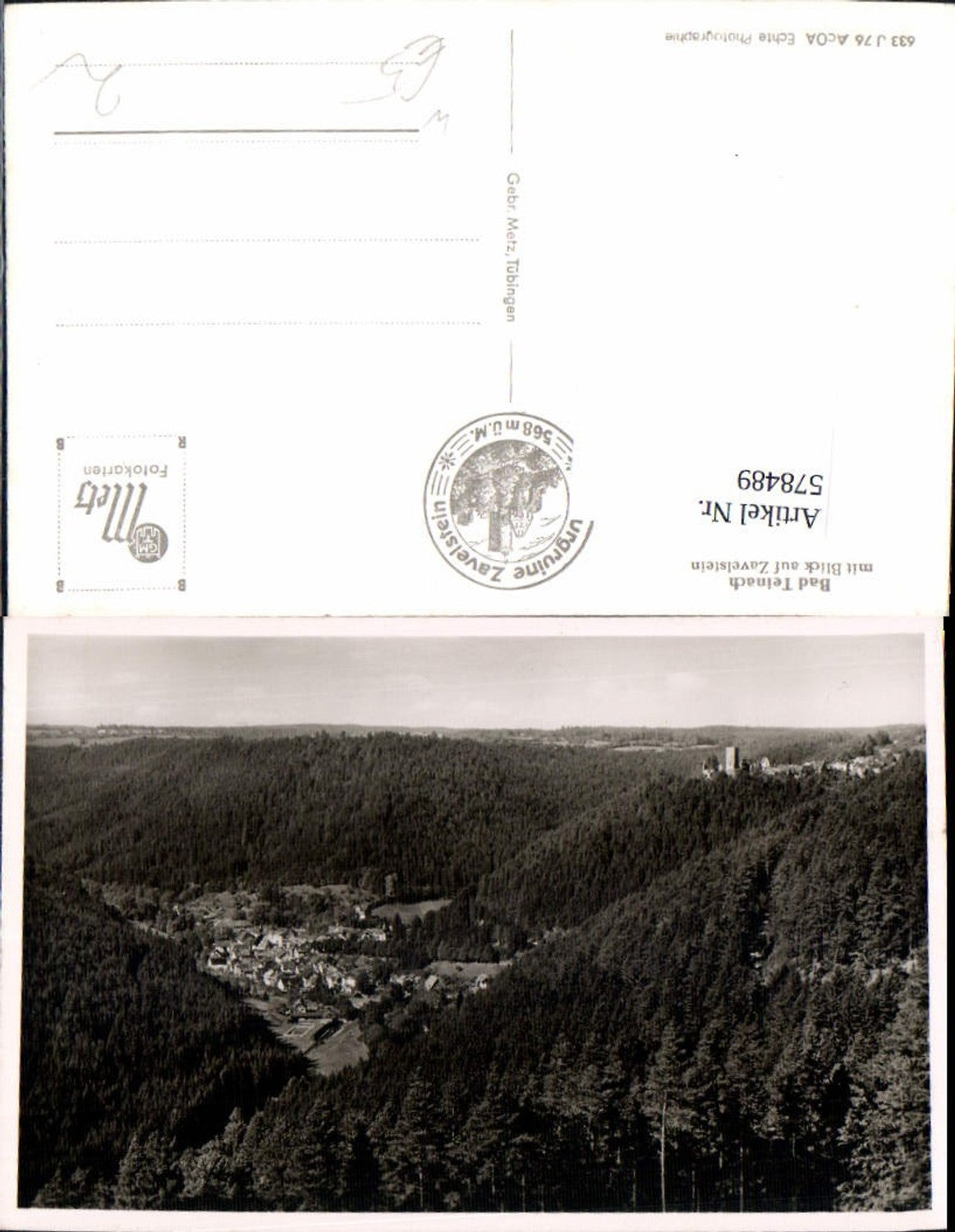 578489,Foto Ak Bad Teinach-Zavelstein m. Blick auf Zavelstein