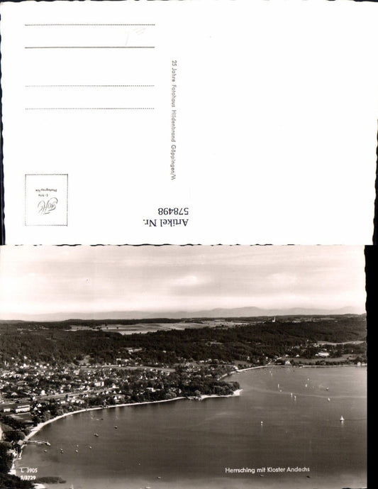 578498, Photo AK Herrsching am Ammersee with Andechs Monastery