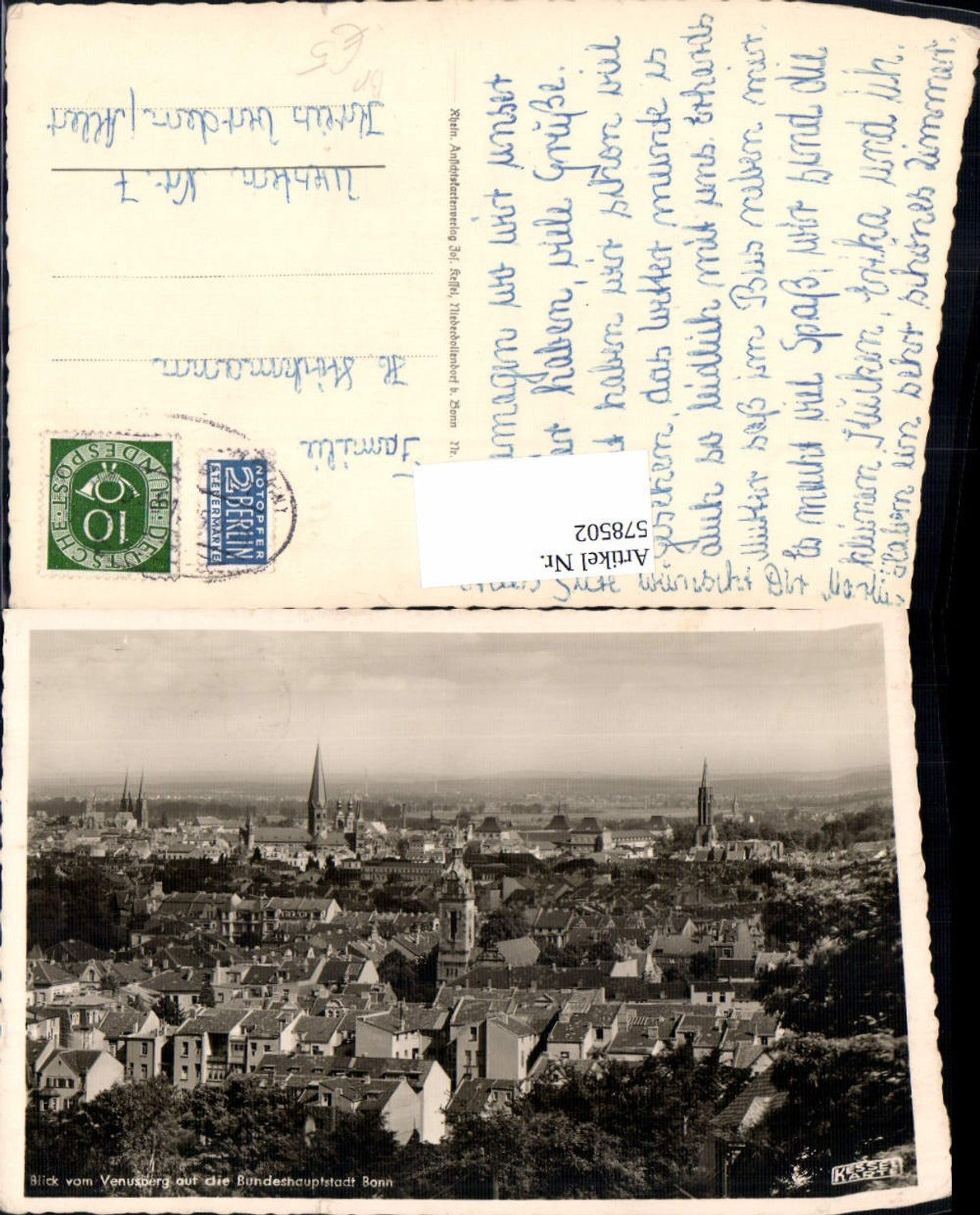 578502,Blick v. Venusberg auf Bonn Bahnpost