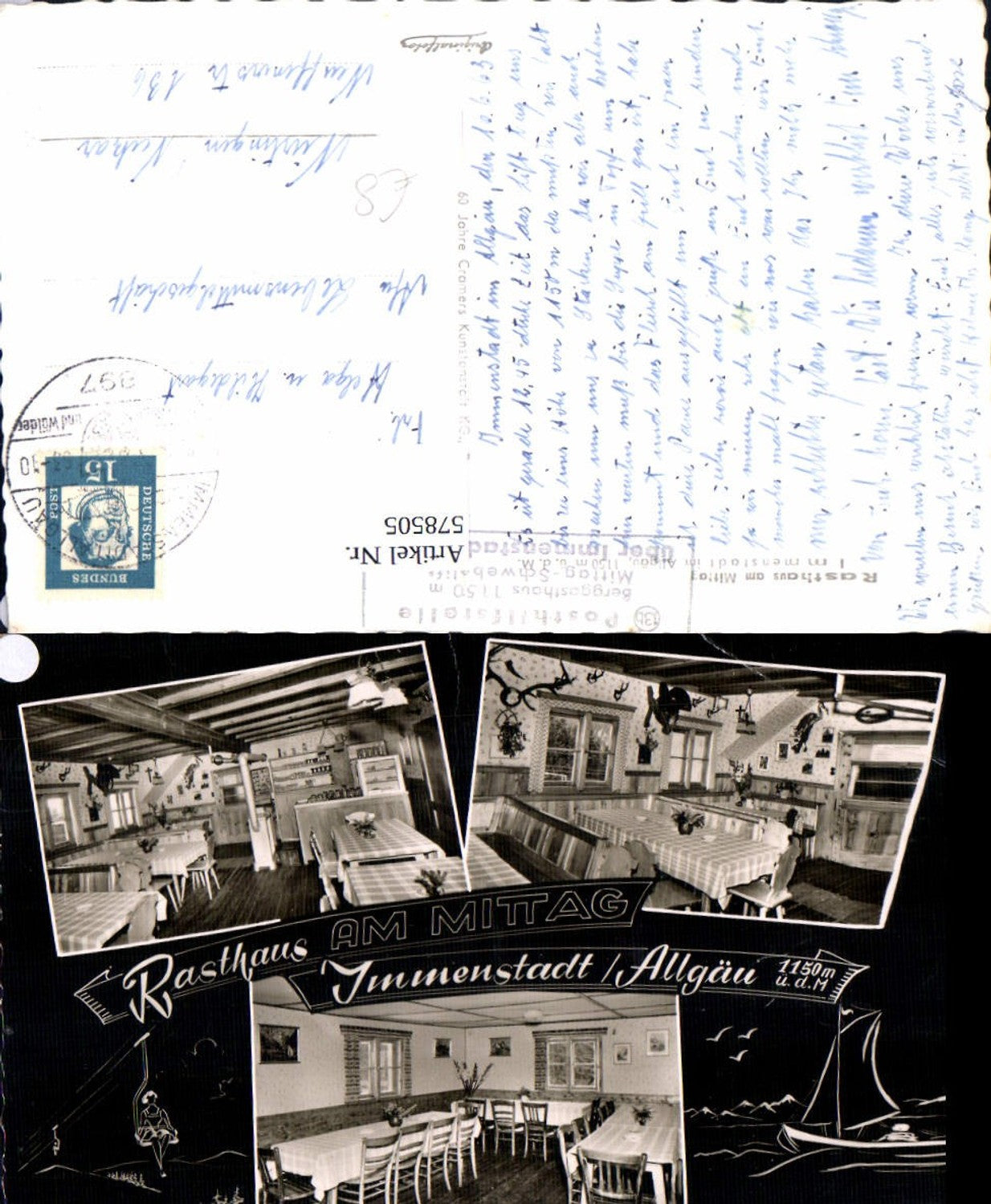 578505, Multi-image postcard of Immenstadt i. Allgäu, Rasthaus am Mittag (Resthouse at Noon), views