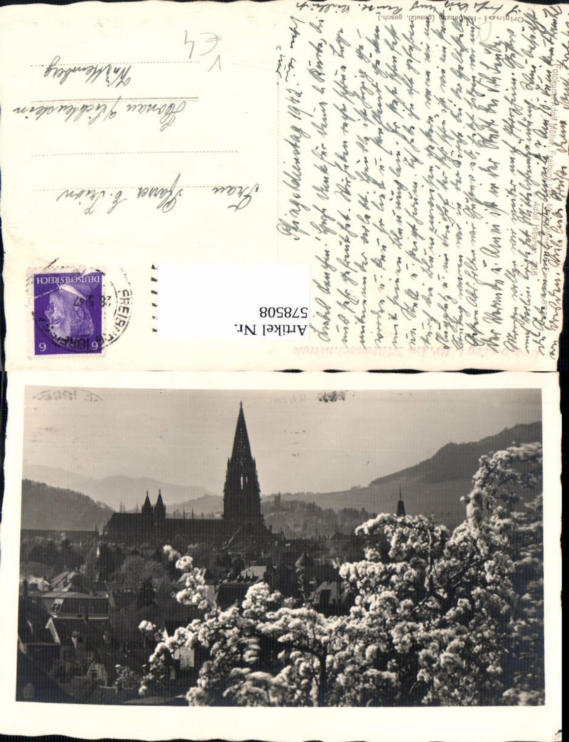 578508,Foto Ak Freiburg i. Breisgau Blütenschmuck pub Fotokunst A. Müller
