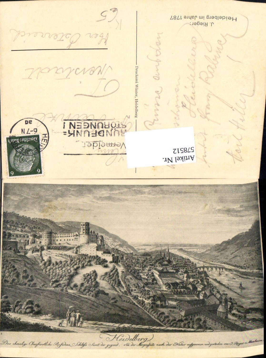 578512,Künstler Ak J. Rieger Heidelberg i. Jahre 1787