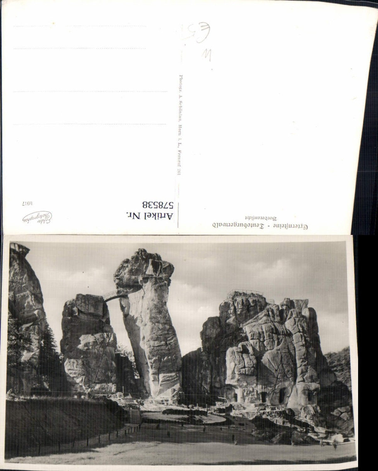 578538,Foto Ak Horn-Bad Meinberg Externsteine Teutoburgerwald Vorderansicht