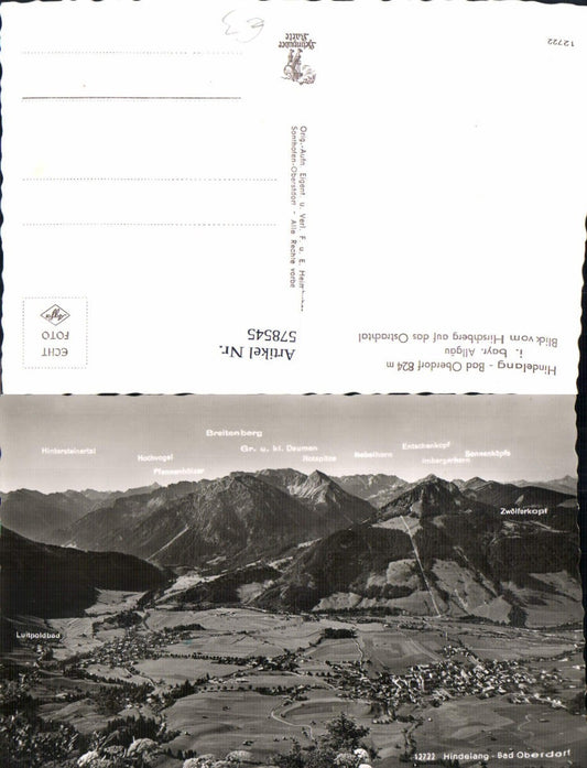 578545, Photo Ak Bad Hindelang Bad Oberdorf Allgäu View from Hirschberg onto the Ostrach Valley
